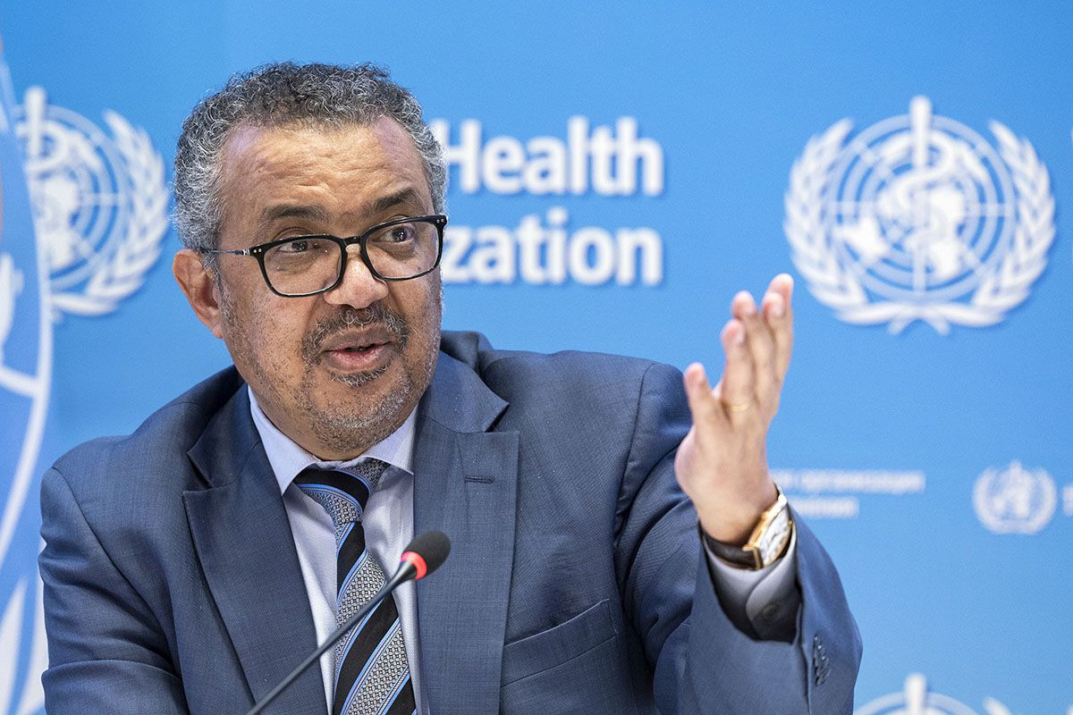 Der WHO-Generaldirektor Tedros Adhanom Ghebreyesus am 20. Dezember 2021 an einer Medienkonferenz der Weltgesundheitsorganisation in Genf. Foto: KEYSTONE / Salvatore di Nolfi