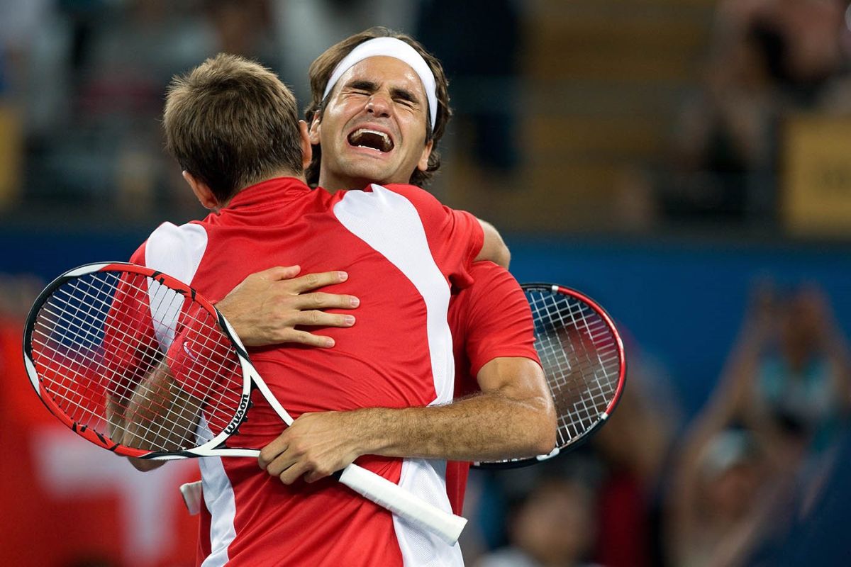 Stanislas Wawrinka und Roger Federer am 16.August 2008 in Beijing. Foto: Alessandro Della Bella Stanislas Wawrinka und Roger Federer am 16.August 2008 in Beijing. Foto: Alessandro Della Bella